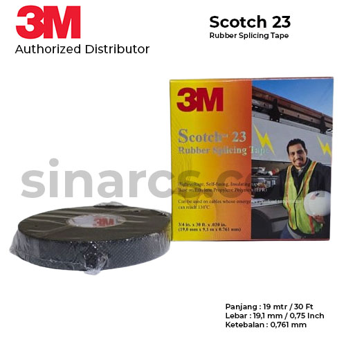 3M Isolasi Listrik Scotch Tape 23 Rubber Splicing 3/4 in x 30 ft